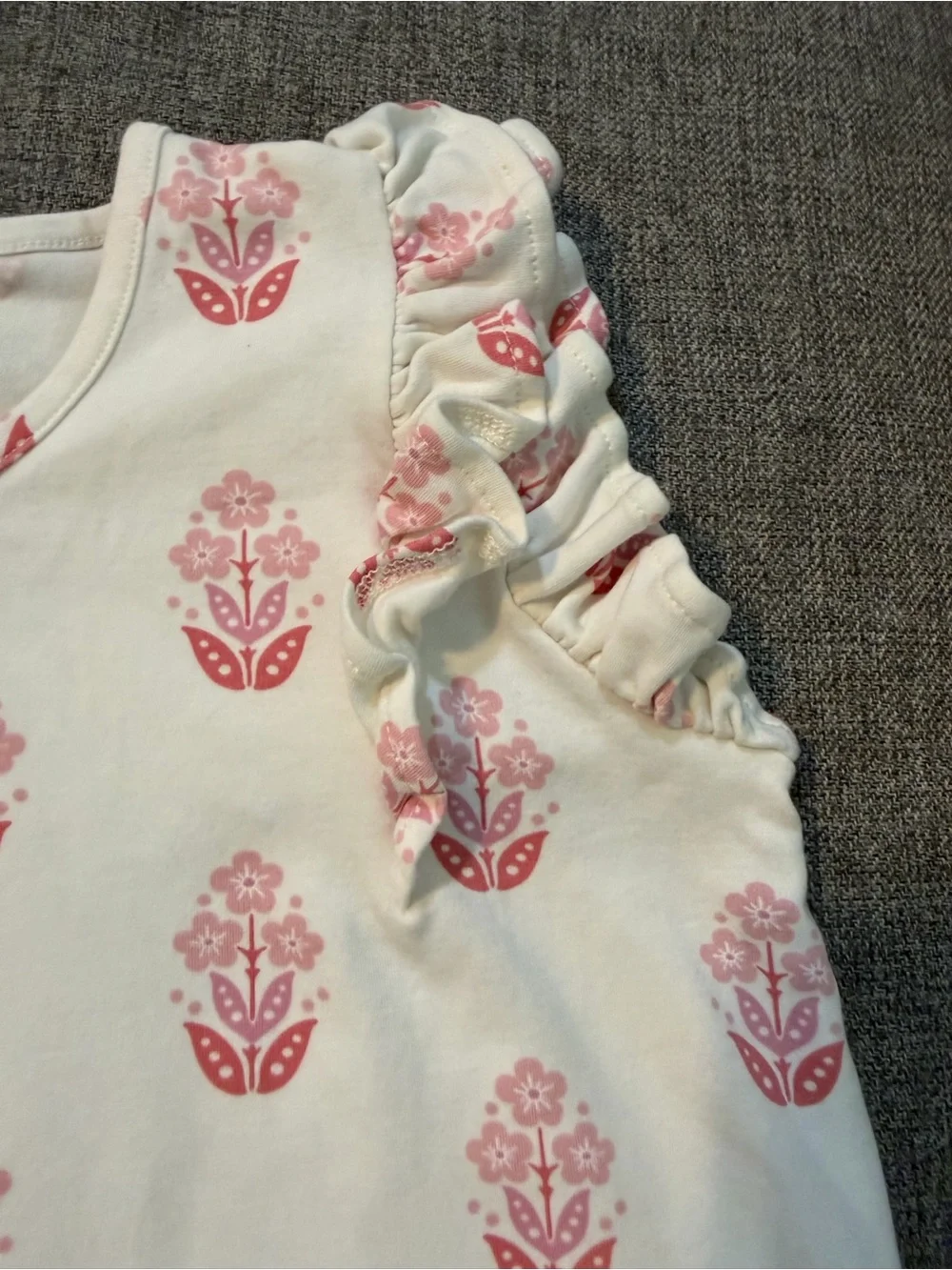 The Beaufort Bonnet Company Polly White Dress with Pink Floral Print size 14